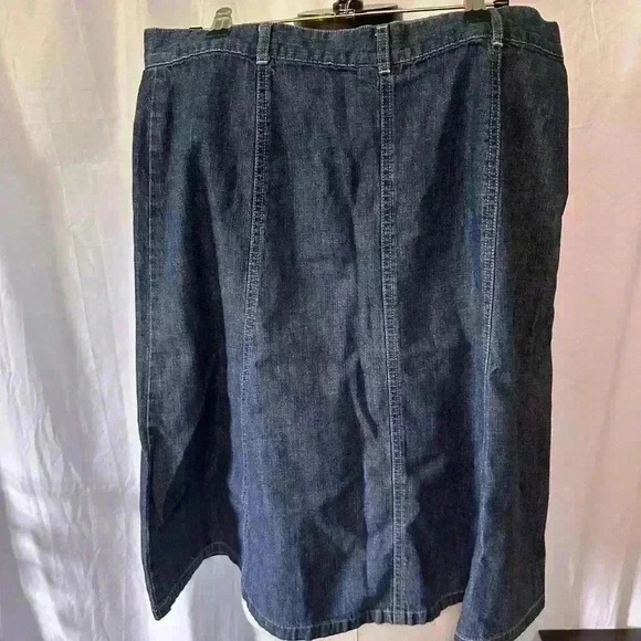 Vintage Denim LLBean Womens Size 14 Skirt. Zipper/eye Hook Closure. No Pockets. - Picture 3 of 7